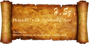 Huszárik Szalvátor névjegykártya